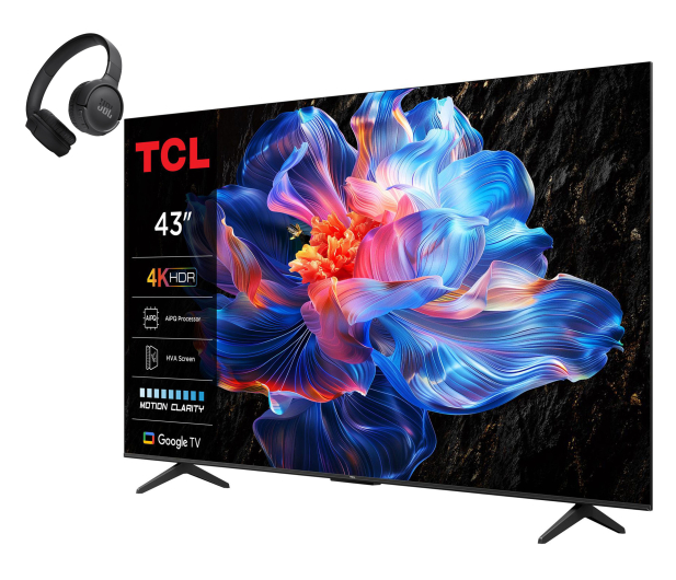 TCL 43V6C 43" LED 4K Google TV  + Tune 520BT Czarny - 1530366 - zdjęcie